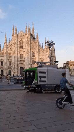 Milan's Duomo plaza and Galleria Vittorio Emanuele II on a summer evening