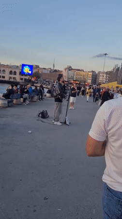 Evening street life unfolds in Istanbul's Kadıköy district