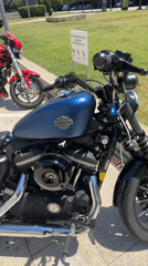 Two motorcycles parked together in l'Hospitalet de Llobregat