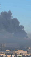 Dark smoke plumes rise over Kyiv skyline