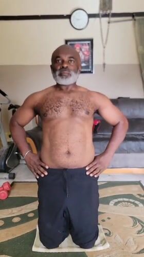 Man's Morning Workout Routine Captured in Nigerian Home