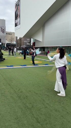 Street performance observed on marked turf in Rotterdam