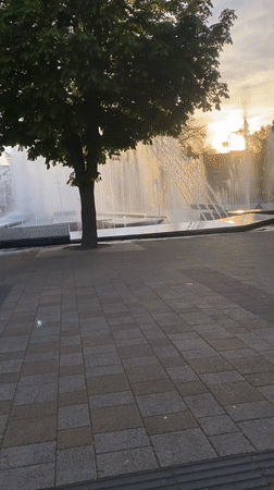 Man documents elaborate fountain displays in Pleven, Bulgaria park