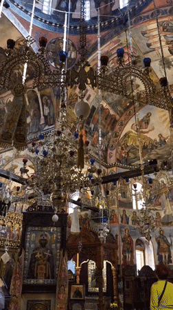 Visitor captures ornate frescoes at Bachkovo Monastery church