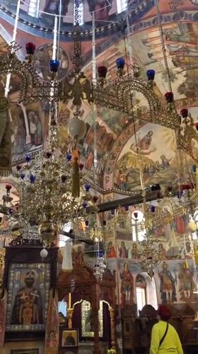 Visitor captures ornate frescoes at Bachkovo Monastery church