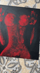 Body-themed canvas art and nail close-ups from a June session