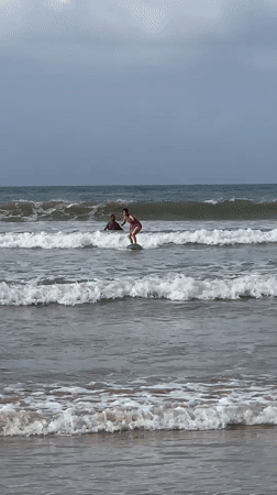 Morning surf session documented at Weligama Beach, Sri Lanka
