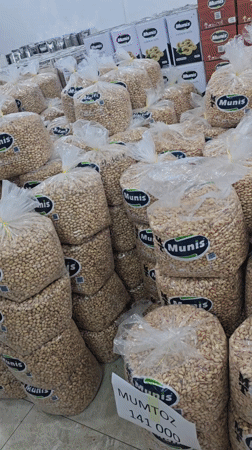 Pistachio warehouse displays branded Munis products in Uzbekistan
