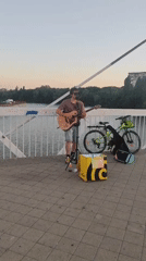 Lazy summer afternoon on Krasnodar's Kuban River promenade