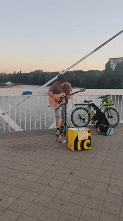 Lazy summer afternoon on Krasnodar's Kuban River promenade