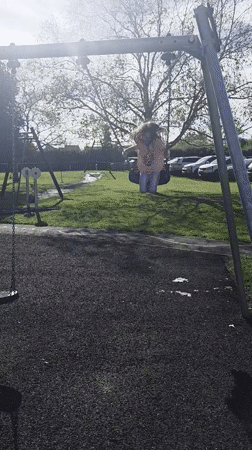 Swinging in an East Staffordshire park on a sunny morning