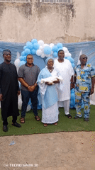 Outdoor baby celebration captured in multiple photos and videos