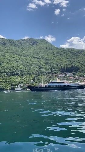 Yacht spotted crossing Montenegro waters as woman enjoys boat trip