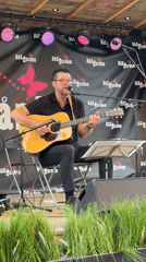 Solo acoustic set at BAKGården stage in Sandvika