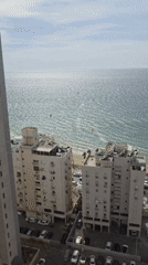 Kitesurfers spotted along Bat Yam Mediterranean coast Friday afternoon