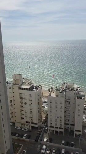 Kitesurfers spotted along Bat Yam Mediterranean coast Friday afternoon