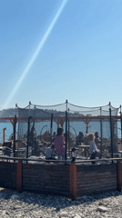 Spring afternoon life along Bar, Montenegro's Adriatic waterfront