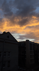 Sunset skyline filmed in Perm, Russia shows dramatic clouds