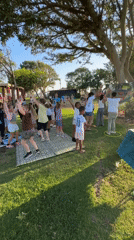 Outdoor kids' event in Netanya with games and a golden retriever