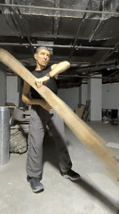 Wooden beam training in a raw industrial space, Qarağandı