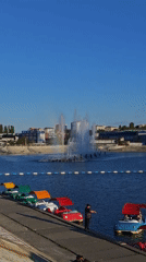 Rainbow fountain draws visitors to Vinnytsia waterfront park