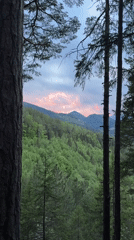 Sunset captured over Austrian mountains in Breitenstein
