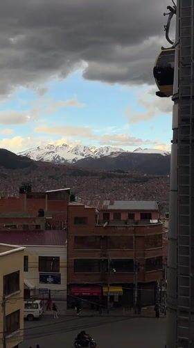Cable car system documented in La Paz cityscape
