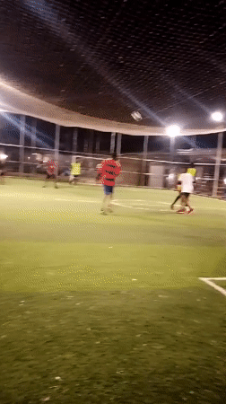 Nighttime soccer match and trash fire documented in Akwanga