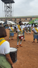 NYSC marching band in formation, Alagba, Nigeria