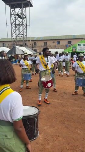 NYSC marching band in formation, Alagba, Nigeria