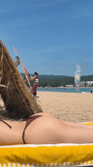 Windsurfing training session observed on Primorsko beach, Bulgaria