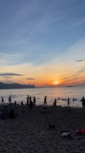 Golden hour fading to dusk on Nha Trang's beachfront