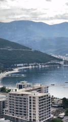 Morning panoramic views captured of Budva's coastal cityscape