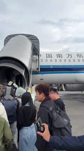 China Southern Airlines departure operations captured at Kathmandu airport