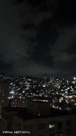 Witness documents Caracas nighttime cityscape over two-hour period
