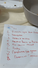 Dinner table with handwritten list documented in Bat Yam