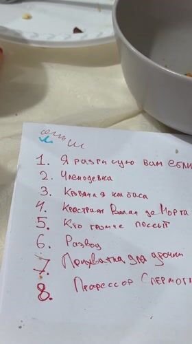 Dinner table with handwritten list documented in Bat Yam