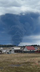 Large smoke plume observed over Kosoturikha, Russia