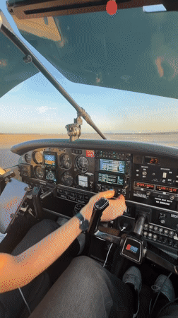 Pilot conducts sunrise flight operations at Coalinga airfield