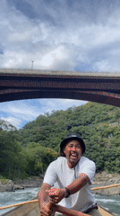 River rafting through Kyoto's forested gorge