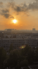 Witness documents golden hour cityscape in Sinyavino, Russia