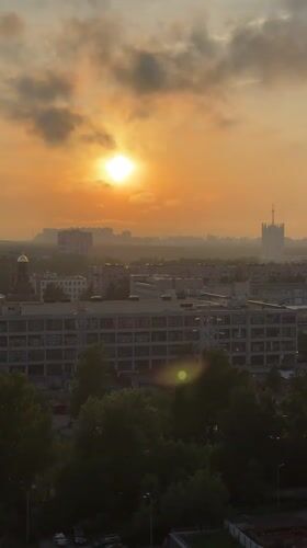 Witness documents golden hour cityscape in Sinyavino, Russia