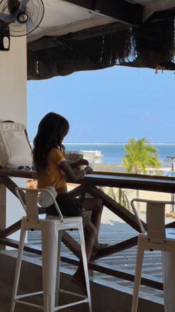 Morning market activity and cafe life in General Luna