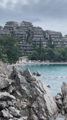 Luxury resort views captured along Budva coastline, Montenegro