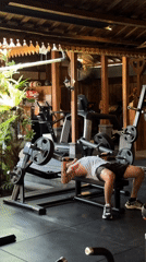 Early morning gym workout captured in North Kuta