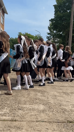 Graduation ceremony celebrations captured in Noviy, Russia