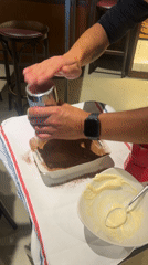 Tiramisu preparation witnessed at San Sebastián restaurant Friday afternoon