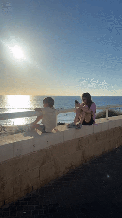 Afternoon scenes along the Bat Yam waterfront