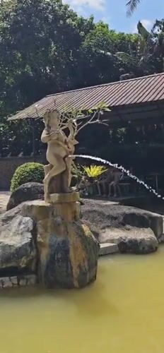 Morning bathing ritual observed at Balinese water temple
