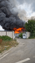 Large building fire with heavy smoke in Sofia, Bulgaria